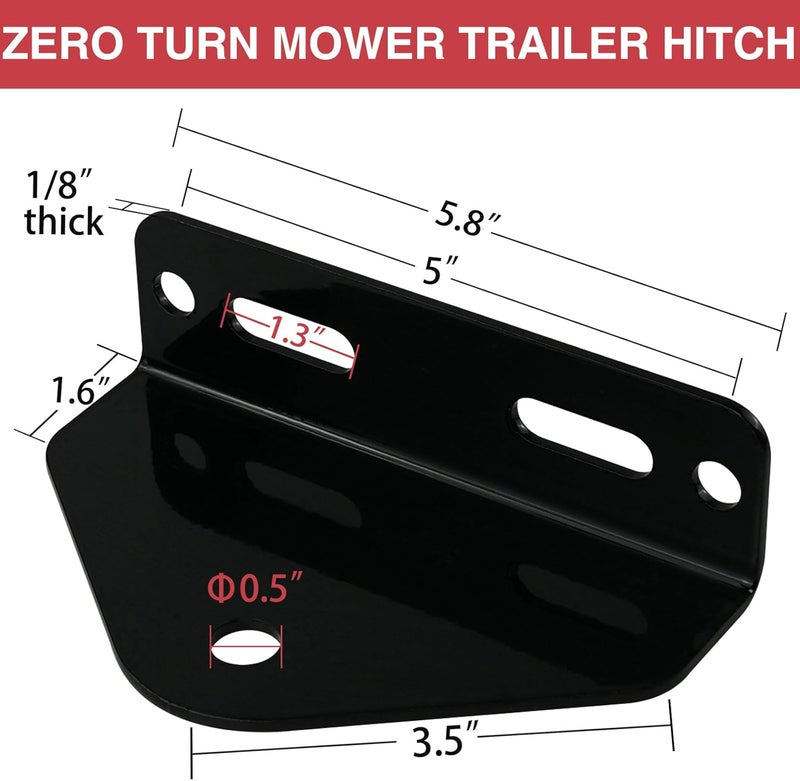 gradora Universal Towing Hitch Kit 3/4" Zero Turn Mower Hitch and 1/2" Magnetic Lawn Mower Trailer Hitch Pin (Red Black) - Image 5
